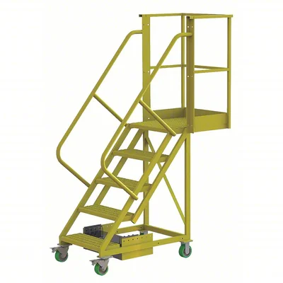 Tri-Arc Cantilever 5-Step Work Platform, 30" base, 20" overhang, 52" wide steps, 300 lb capacity