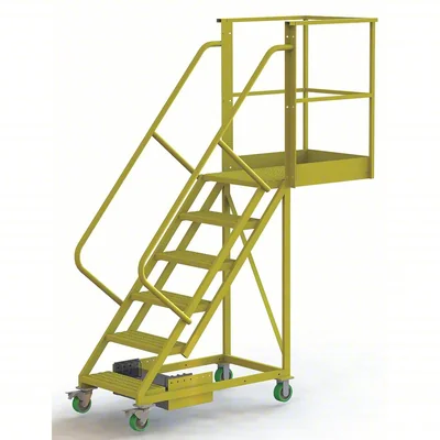 Tri-Arc Cantilever 6-Step Work Platform, 30" base, 30" overhang, 63" wide steps, 300 lb capacity