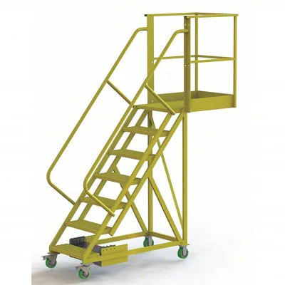 Tri-Arc Cantilever 7-Step Work Platform, 30" base, 30" overhang, 73" wide steps, 300 lb capacity