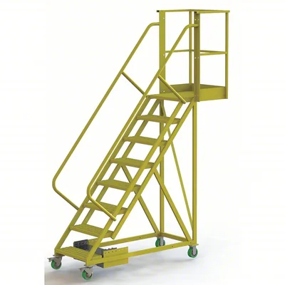 Tri-Arc Cantilever 8-Step Work Platform, 30" base, 20" overhang, 82" wide steps, 300 lb capacity