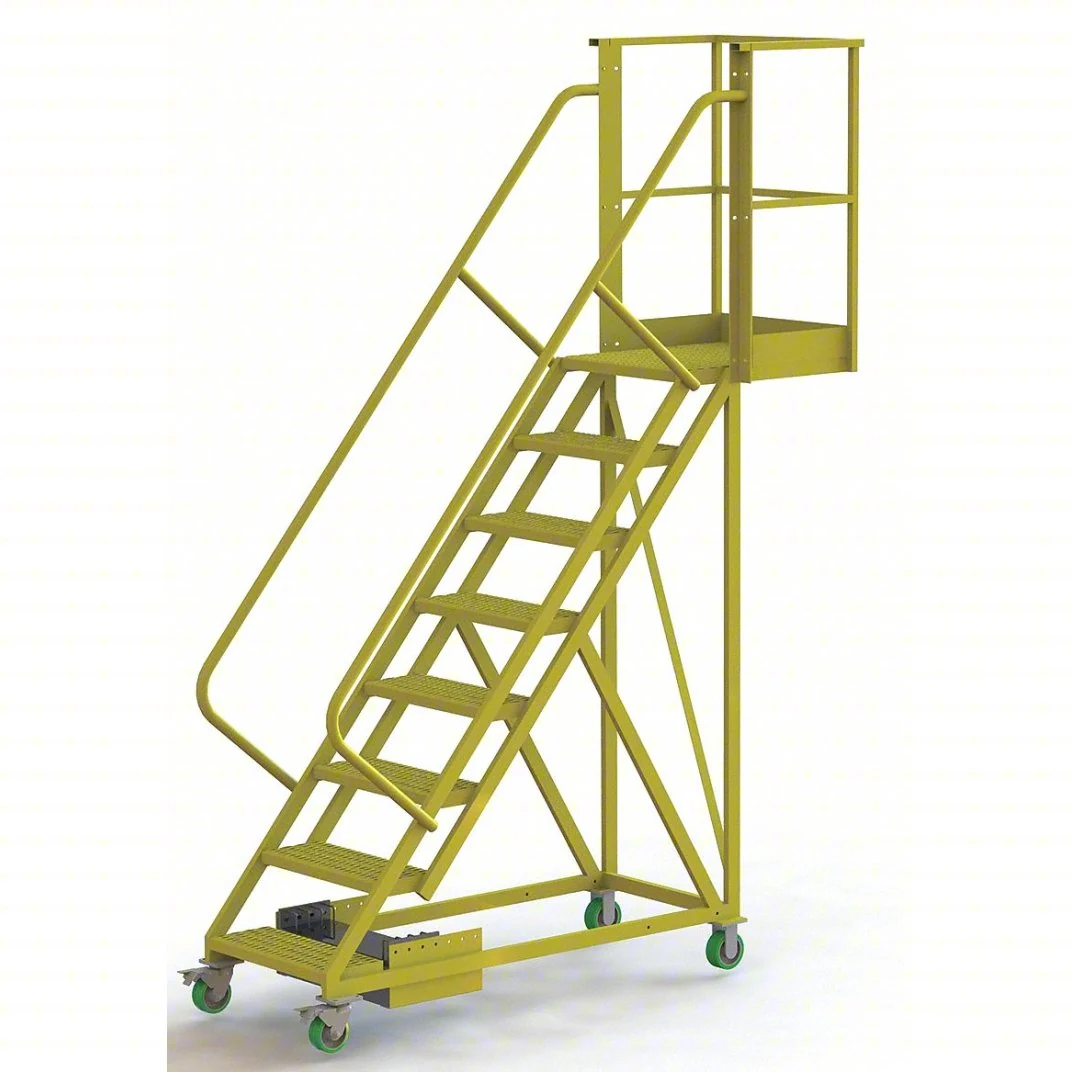 Tri-Arc Cantilever 8-Step Work Platform, 30" base, 20" overhang, 82" wide steps, 300 lb capacity