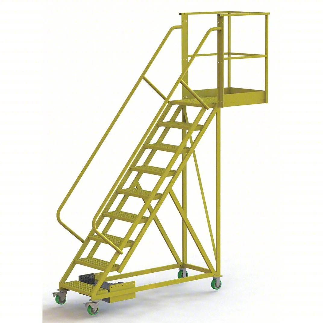 Tri-Arc Cantilever 9-Step Work Platform, 30" base, 20" overhang, 92" wide steps, 300 lb capacity