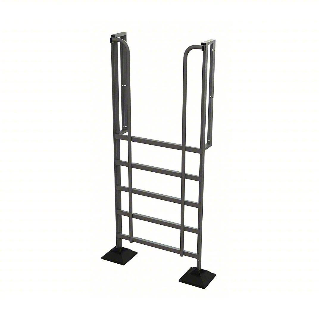 Tri-Arc 6-Step Aluminum Rolling Ladder, 60" top step, 500 lb capacity