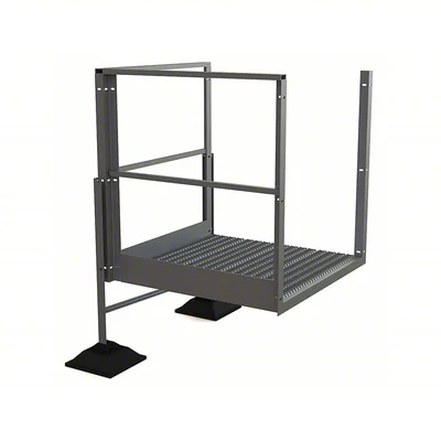 Tri-Arc URTTP20 Tri-Arc Turn Platform: 17 1/2 in Vertical Clearance, 62 in Overall Height, Serrated, 40 in Platform Lg