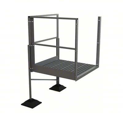 Tri-Arc URTTP30 Tri-Arc Turn Platform: 27 1/2 in Vertical Clearance, 72 in Overall Height, Serrated, 40 in Platform Lg