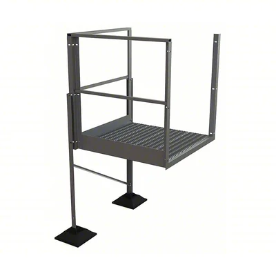 Tri-Arc URTTP40 Tri-Arc Turn Platform: 37 1/2 in Vertical Clearance, 82 in Overall Height, Serrated, 40 in Platform Lg