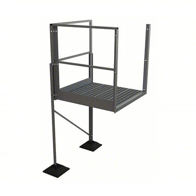 Tri-Arc URTTP50 Tri-Arc Turn Platform: 47 1/2 in Vertical Clearance, 92 in Overall Height, Serrated, 40 in Platform Lg
