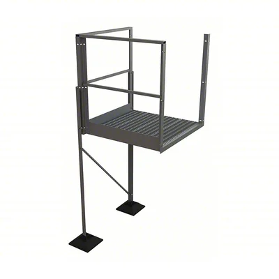 Tri-Arc URTTP60 Tri-Arc Turn Platform: 57 1/2 in Vertical Clearance, 102 in Overall Height, Serrated, 40 in Platform Lg