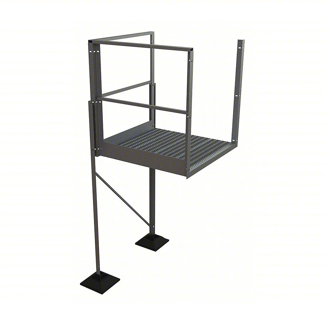 Tri-Arc URTTP60 Tri-Arc Turn Platform: 57 1/2 in Vertical Clearance, 102 in Overall Height, Serrated, 40 in Platform Lg