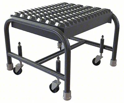 Tri-Arc Welded 1-Step Aluminum Step Stool, 19" base, 16" wide steps, 350 lb capacity