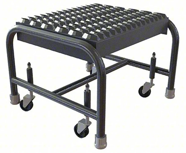 Tri-Arc Welded 1-Step Aluminum Step Stool, 19" base, 16" wide steps, 350 lb capacity
