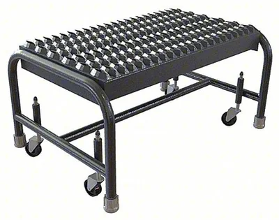 Tri-Arc Welded 1-Step Aluminum Step Stool, 25" base, 24" wide steps, 350 lb capacity
