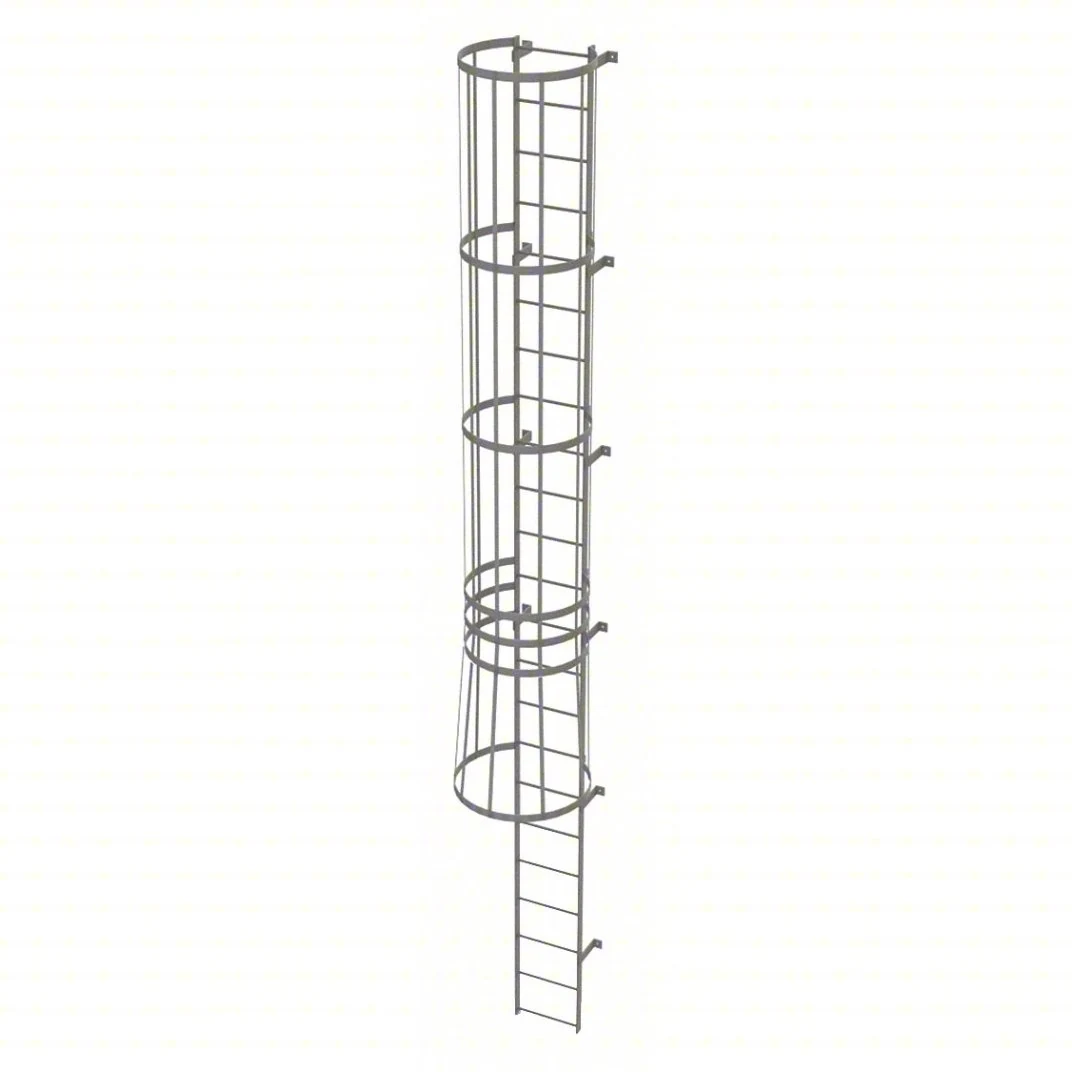 Tri-Arc 23-Step Fixed Ladder, 22 ft, with safety cage