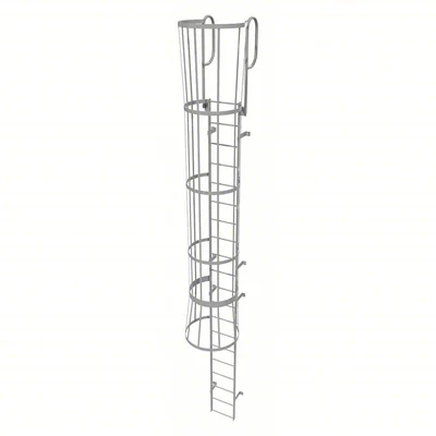 Tri-Arc 20-Step Fixed Ladder, 23 ft, with safety cage