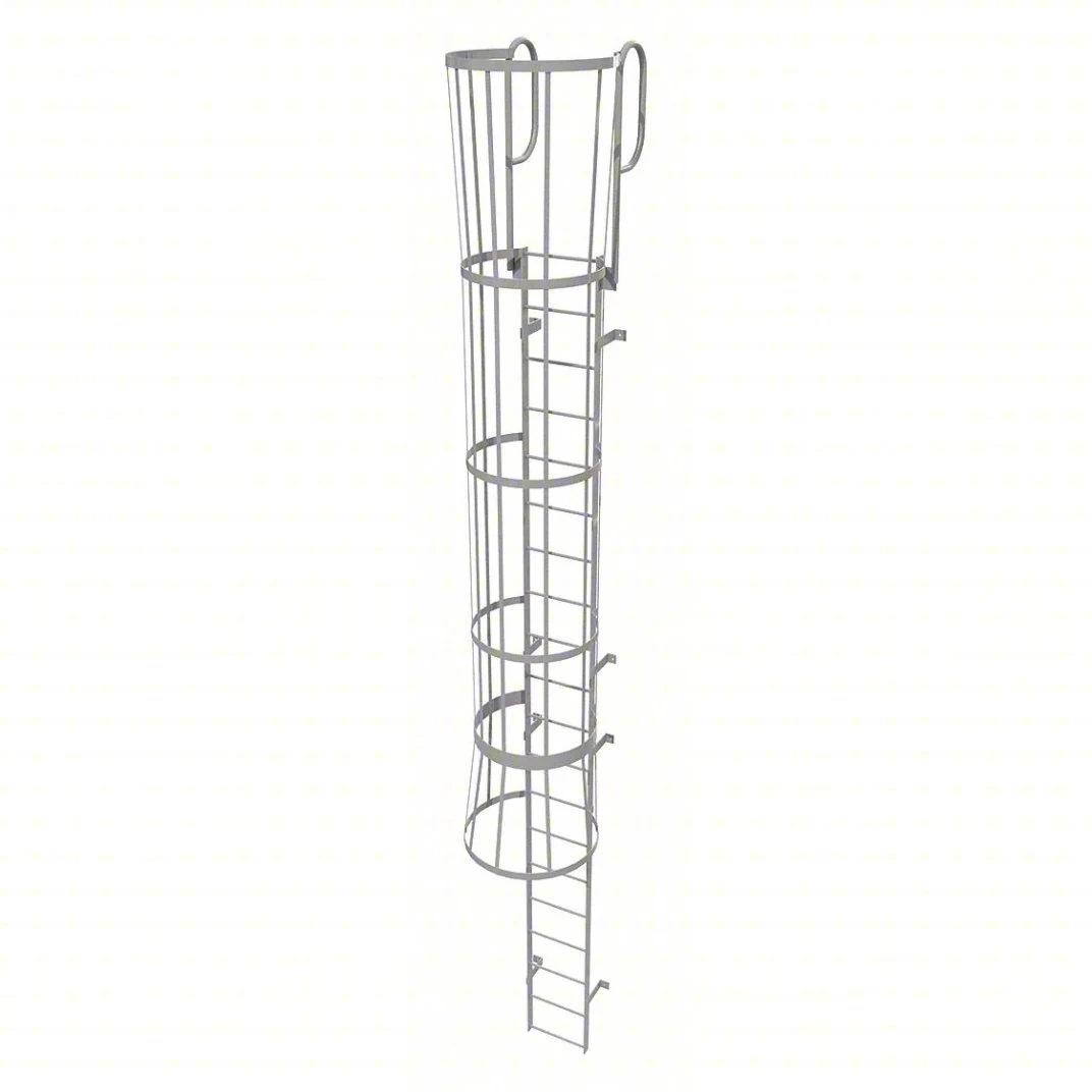 Tri-Arc 20-Step Fixed Ladder, 23 ft, with safety cage