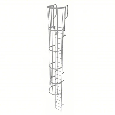 Tri-Arc 21-Step Fixed Ladder, 24 ft, with safety cage
