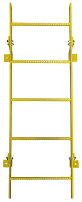 Tri-Arc 5-Step Fixed Ladder, 4 ft, 350 lb capacity, yellow