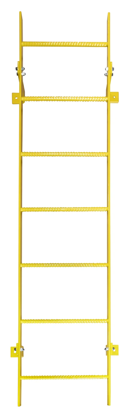 Tri-Arc 7-Step Fixed Ladder, 6 ft, 350 lb capacity, yellow