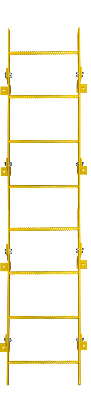 Tri-Arc 8-Step Fixed Ladder, 7 ft, 350 lb capacity, yellow