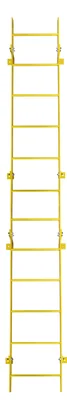 Tri-Arc 12-Step Fixed Ladder, 11 ft, 350 lb capacity, yellow