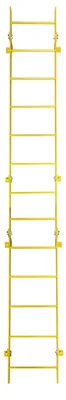 Tri-Arc 13-Step Fixed Ladder, 12 ft, 350 lb capacity, yellow