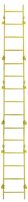 Tri-Arc 15-Step Fixed Ladder, 14 ft, 350 lb capacity, yellow