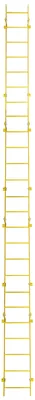 Tri-Arc 19-Step Fixed Ladder, 18 ft, 350 lb capacity, yellow