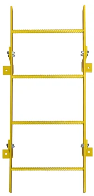 Tri-Arc 4-Step Fixed Ladder, walk-through, 350 lb capacity, yellow — view 3