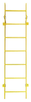 Tri-Arc 7-Step Fixed Ladder, walk-through, 350 lb capacity, yellow — view 3