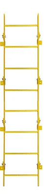 Tri-Arc 8-Step Fixed Ladder, walk-through, 350 lb capacity, yellow — view 3