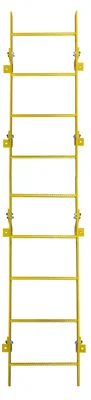 Tri-Arc 9-Step Fixed Ladder, walk-through, 350 lb capacity, yellow — view 3