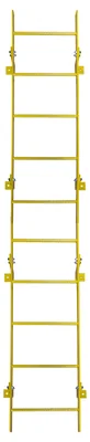 Tri-Arc 10-Step Fixed Ladder, walk-through, 350 lb capacity, yellow — view 3
