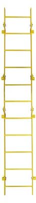 Tri-Arc 11-Step Fixed Ladder, walk-through, 350 lb capacity, yellow — view 3
