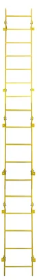 Tri-Arc 17-Step Fixed Ladder, walk-through, 350 lb capacity, yellow — view 3