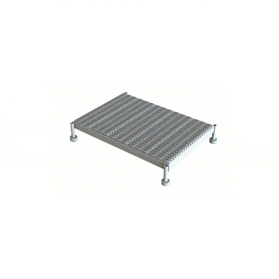 Tri-Arc Welded 1-Step Work Platform, 5–8" adjustable height, 36" deep platform, 36" base, 24" wide steps, 800 lb capacity, serrated tread