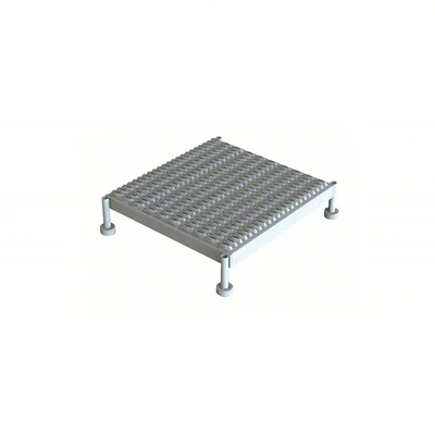 Tri-Arc Welded 1-Step Work Platform, 9–14" adjustable height, 24" deep platform, 24" base, 24" wide steps, 800 lb capacity, serrated tread