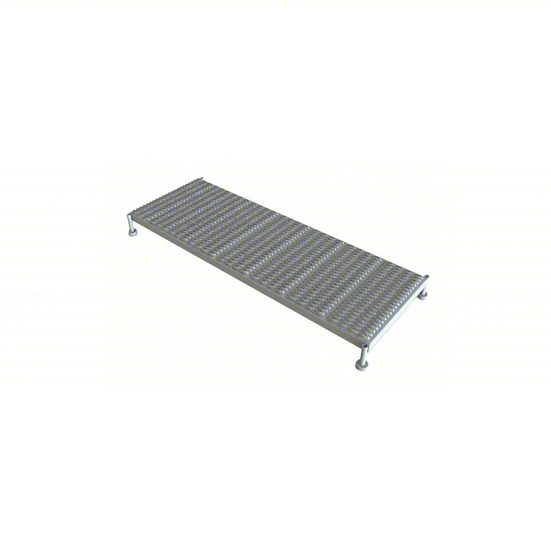 Tri-Arc Welded 1-Step Work Platform, 9–14" adjustable height, 71" deep platform, 71" base, 24" wide steps, 800 lb capacity, serrated tread
