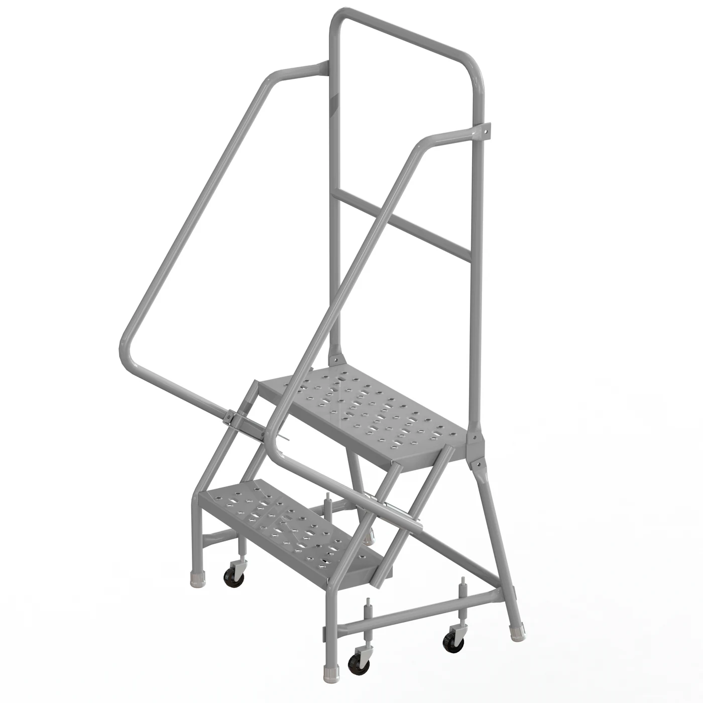 Tri-Arc Welded 2-Step Rolling Ladder, 28" base, 24" wide steps, 450 lb capacity