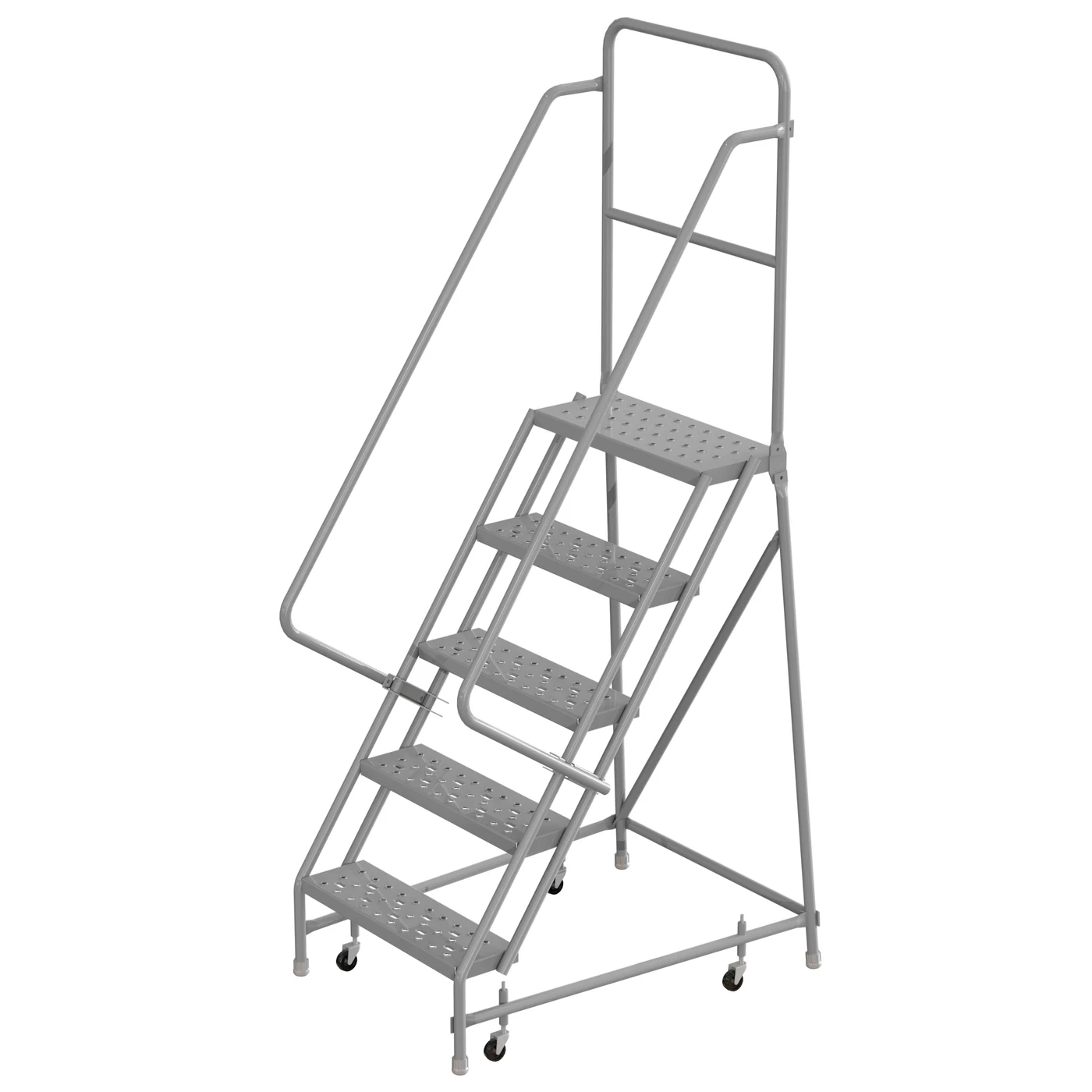 Tri-Arc Welded 5-Step Rolling Ladder, 35" base, 24" wide steps, 450 lb capacity