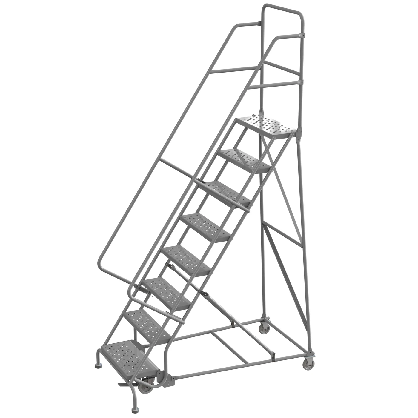Tri-Arc Welded 8-Step Rolling Ladder, 35" base, 24" wide steps, 450 lb capacity