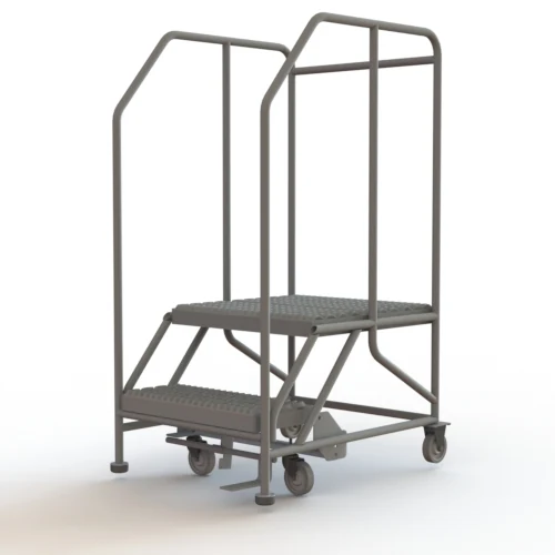Tri-Arc Welded 2-Step Work Platform, 35" base, 42" wide steps, ribbed tread