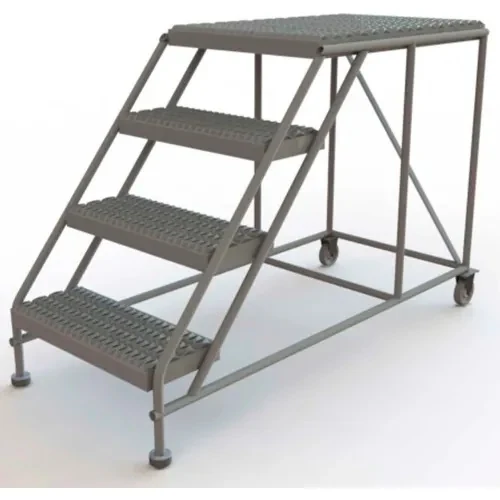 Tri-Arc Welded 2-Step Work Platform, 46" base, 43" wide steps, perforated tread