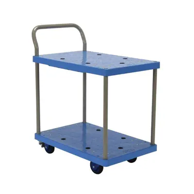 Vestil TRP-1824-2-FB Plastic Truck Double Deck with Floor Brake