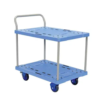Vestil TRP-2334-2 Plastic Truck Double Deck with Floor Brake
