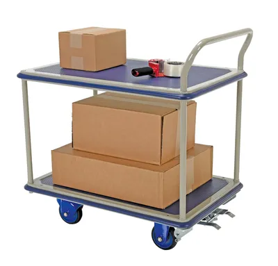 Vestil TRS-2434-2-FB Steel Truck Double Deck with Brake 4
