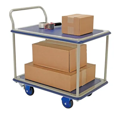 Vestil TRS-2434-2-FB Steel Truck Double Deck with Brake 5