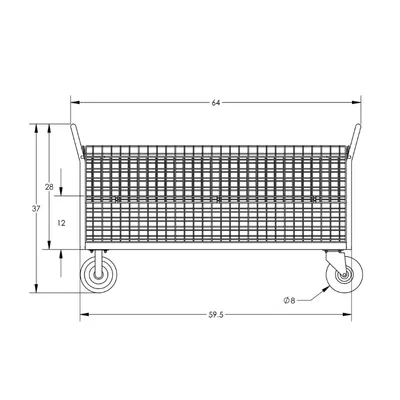 Cage Cart F80119VCBL, 1,600 lb. Capacity