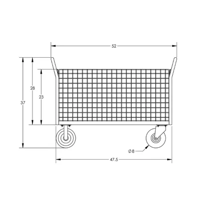 Valley Craft Blue 3-Sided Cage Cart 48x24x37 1,600 lbs. BP