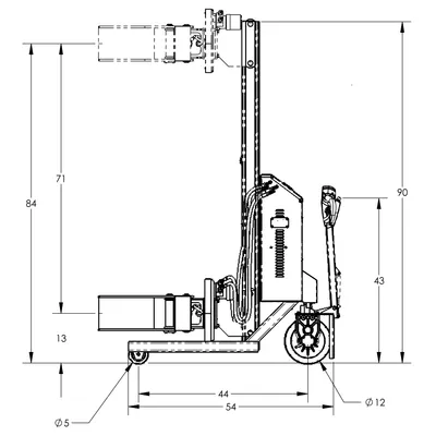 Drum Lift & Rotator Fully Powered F80143A6, 1,000 lb. Capacity