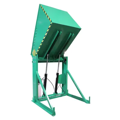 Valley Craft Green Box Dumper, 460V 6,000 lb. 60 Dump Height, 36 x 36 Chute Rear Side View